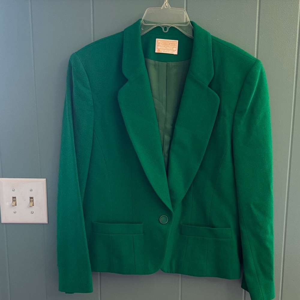 Vintage Pendleton Vibrant Green Women's Suit Jacket